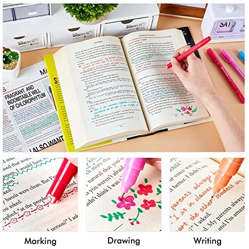 10 Colors Curve Highlighter Pens Set, 10 Pattern Tip + Fine Tip (10 vibrant) gallery
