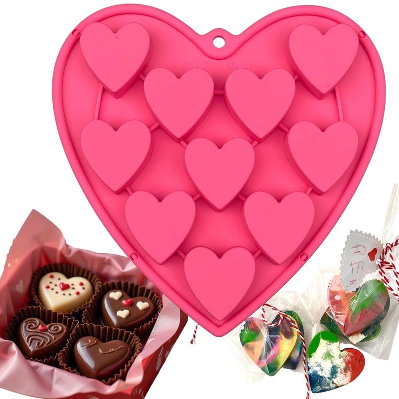 Heart Shaped Cake Pans Heart Silicone Mold for Baking, Large 2 Inches Molds, …