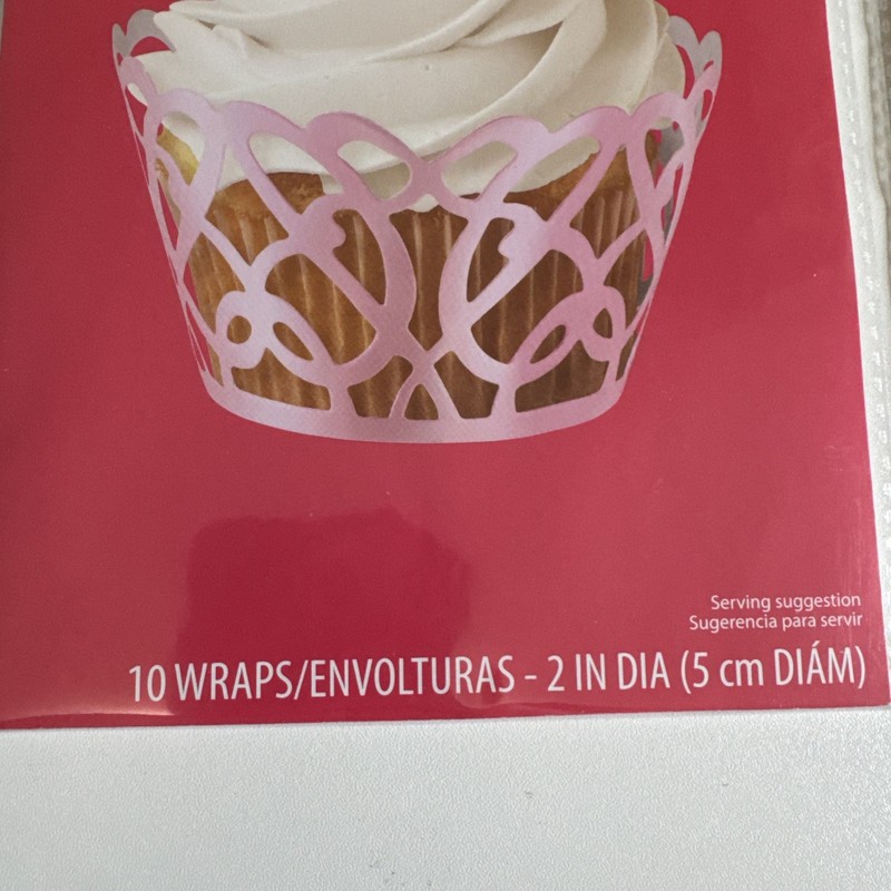 Wilton Cupcake Wraps Lot of 2 Pink and White New In Package gallery