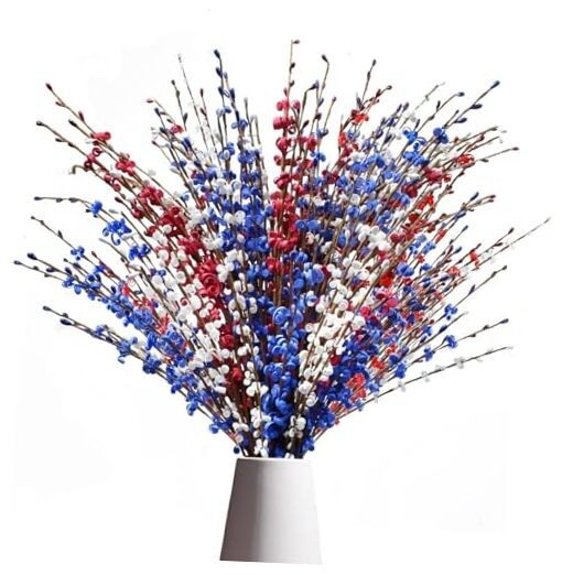 Red White and Blue Flowers Artificial Flowers, Patriotic 10 Red, White, Blue