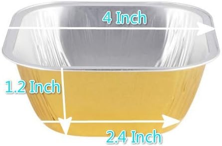 Square 4" 8oz 24/pk Disposable Aluminum Foil Cups 230ml for Muffin Cupcake gallery