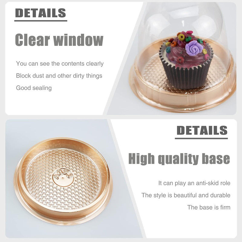 Clear Plastic Cupcake Container,25 PC Diameter 5.3 in Height 4.2 in Muffin Pod D gallery