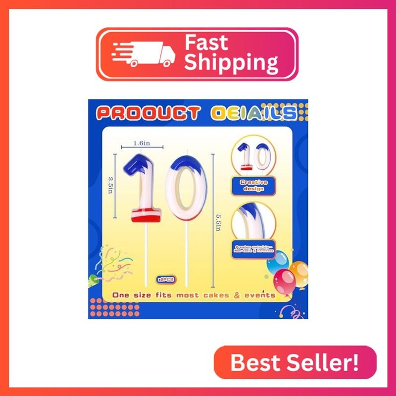 Cartoon Dark Blue Birthday Candle, Number Candles for Cake Topper, Birthday Deco gallery