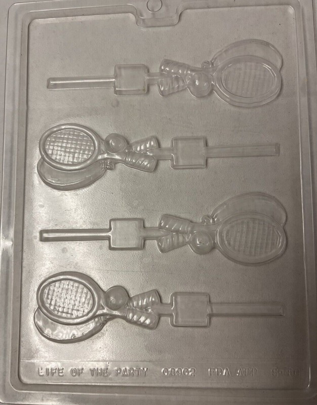 Set of (4) Tennis Racket Chocolate Candy Lollipop Molds  gallery