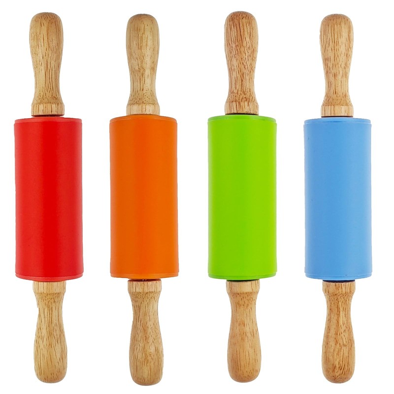 4 PCS Small Rolling Pin Kids Home Kitchen 9 Inch Pastry Dough Baking
