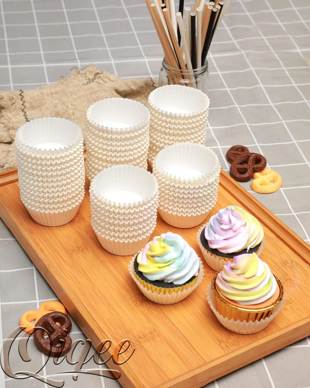 300 Count Jumbo Cupcake Liners White Muffin Liners Food Grade Baking Cups Paper gallery