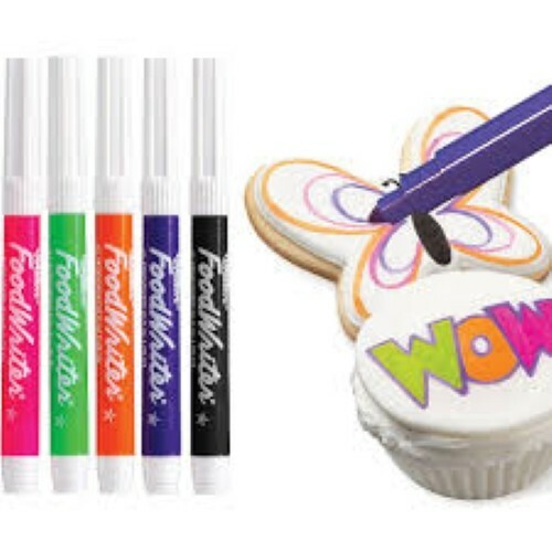 Wilton FoodWriter Color Fine Tip Edible Markers, 5-Piece PURPLE,ORANGE,PINK,GREE