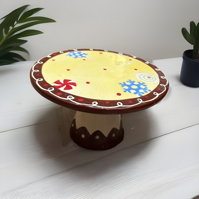 Small Cake/Cupcake/cookie Stand Christmas Dessert stand Plate by Mambo Group 8”