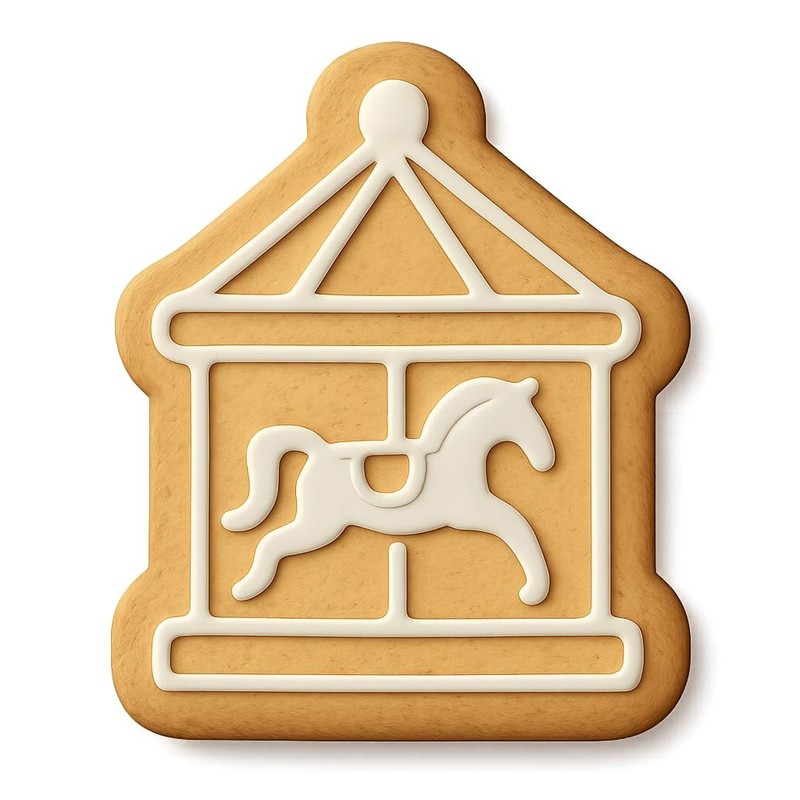 Modern Merry Go Round Cookie Cutter & Stamp, Fondant & Clay - 4x3.5 gallery