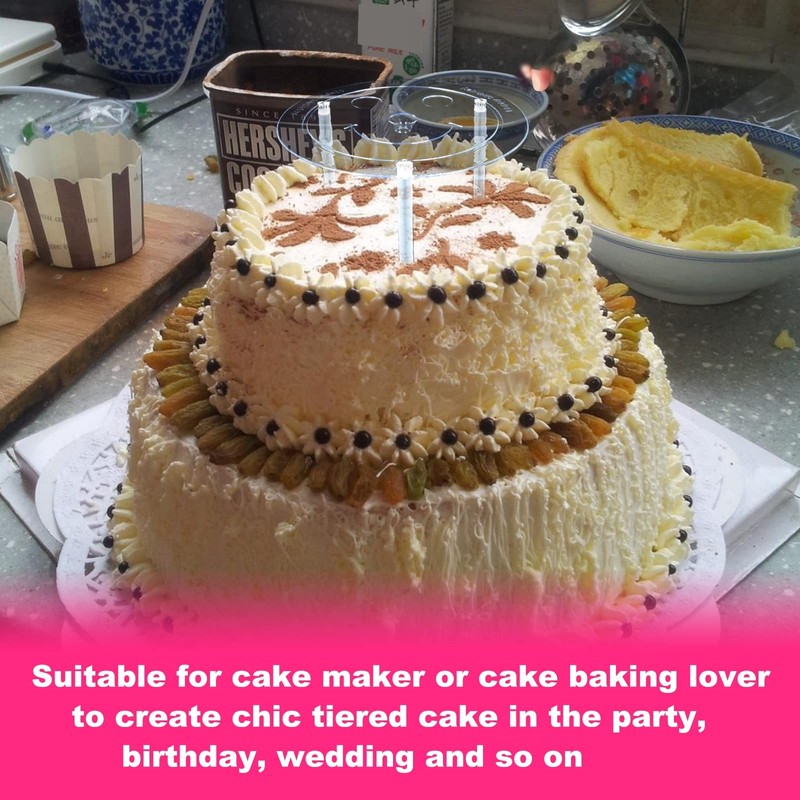 80Pcs Cake Tier Stacking Kit 10Pcs Clear Cake Separator Plates for 4, 6, 8, 1... gallery