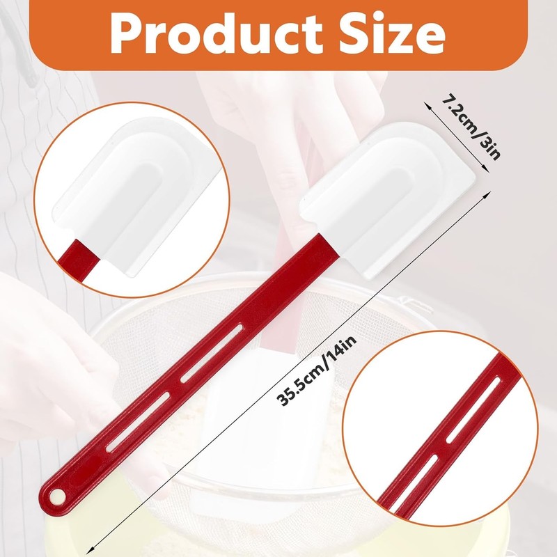4 Pcs 14 Inch Silicone Spatulas High Temp, 500°F Heat Resistant mercial gallery