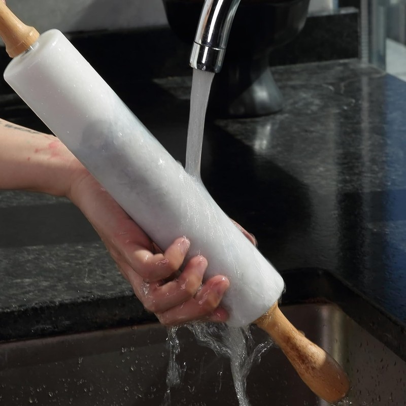 Marble Rolling Pin, Non-Stick African Stone Polished Dough Roller, Pasta, Dum... gallery