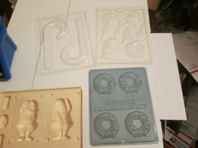 LOT 3 Plastic chocolate Candy + Pop Molds CHRISTMAS HALLMARK LIFE OF THE PARTY