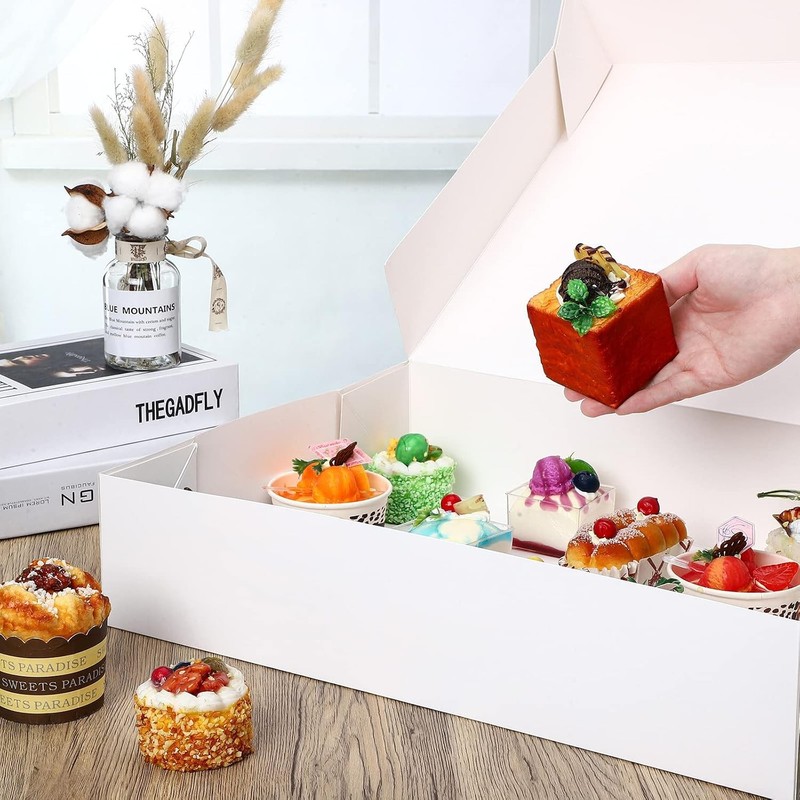 10 Pack 19 x 14 x 4 Inch Cake Box, Cardboard Cake Boxes, Large Rectangle Boxes, gallery