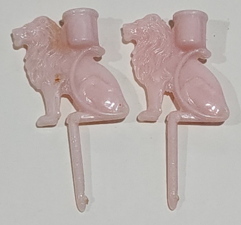 VINTAGE Pink Plastic Circus Animals Candle Holder, set of 5 + Other Holders gallery
