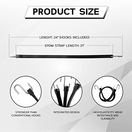 21" Rubber Tarp Straps with 150% Max Stretch, 100% EPDM 21 Inch(pack of 10) gallery