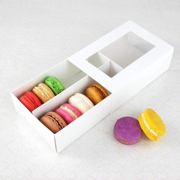 25 Sets of White Boxes for 12 Macarons ($2.30 Per Set of Macaron Box)