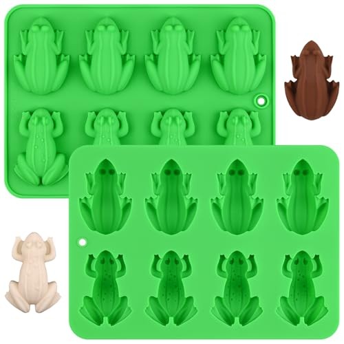 2 Pack Chocolate Frog Silicone Molds, 3D Frog Baking Molds for Chocolate, gallery