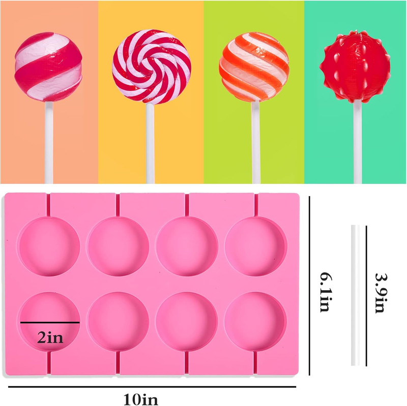 Silicone Lollipop Molds Candy Molds Silicone Sucker Molds Hard Candy Mold & 2X8 gallery
