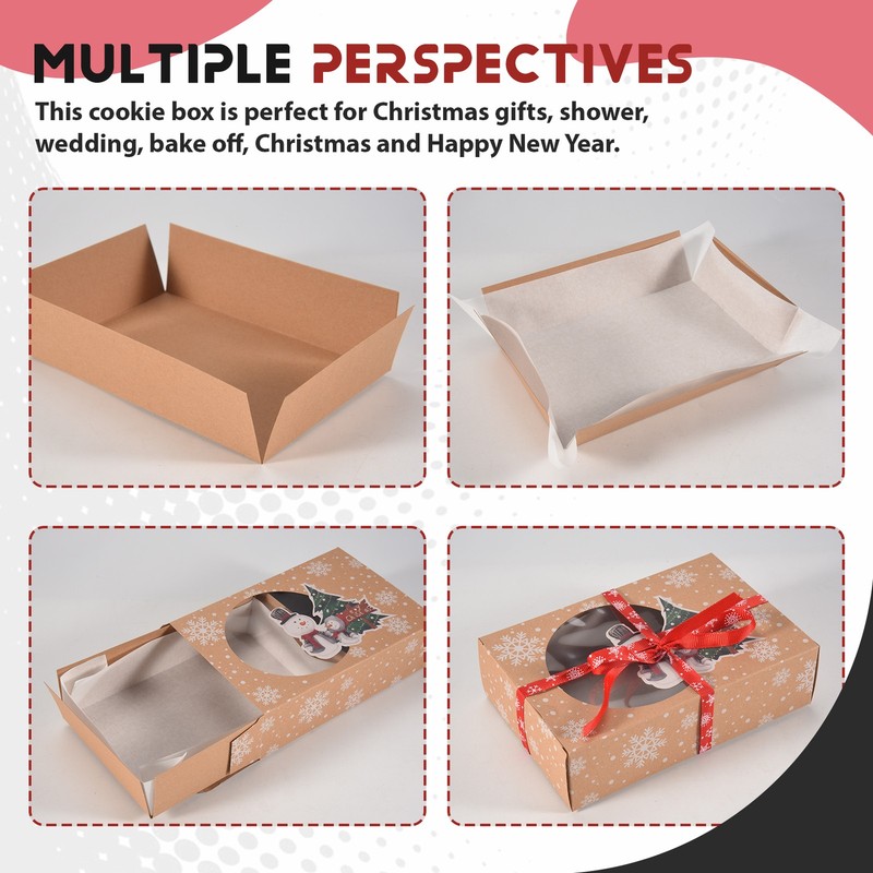 12Pcs Christmas Cookie Box Food Baking Box for Packaging Cakes7359 gallery