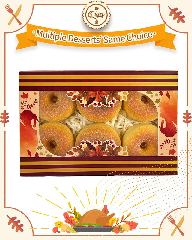Thanksgiving Cookie Box with Window 9x6x2.5 inch 50Pcs Pastry Macaron Thanksg... gallery