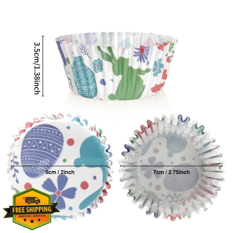Kiopdse Easter Cupcake Liners Easter White gallery