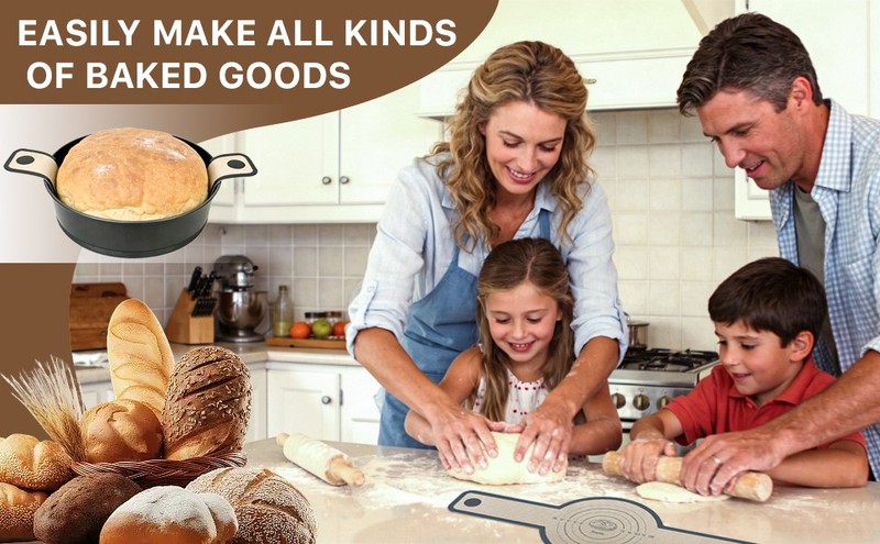 2PCS Silicone Bread Sling for Dutch Oven, Non-Stick Reusable Baking Mat with gallery