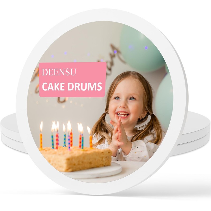 3 PCS 12-Inch Cake Drums, Sturdy Cake Boards, 1/2″ Thick Cardboard Rounds for Mu