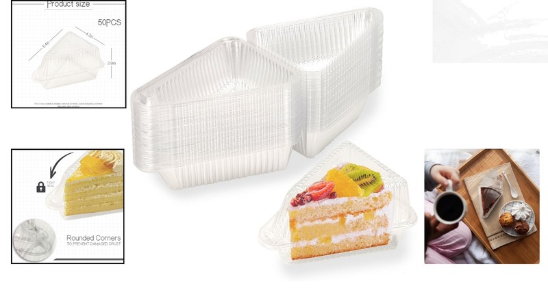 Stackable 50Pcs Disposable Cheesecake Containers - Elegant Take-Out Solution gallery