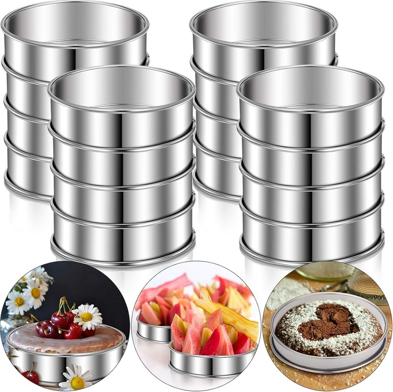 16 Pcs English Muffin Rings Nonstick Double Rolled Crumpet Rings Round Cookie