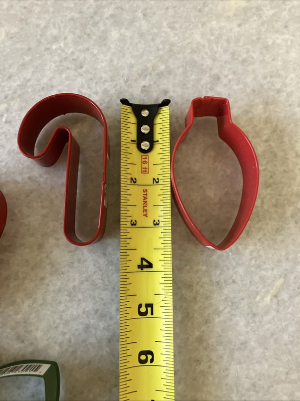 Christmas Cookie Cutters Baking Kitchen Utensils Or Decor Candy Canes Bow Bulb gallery