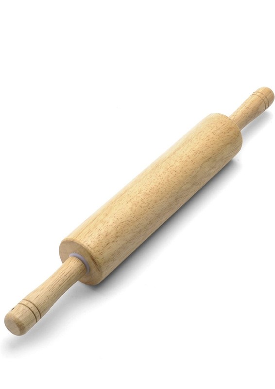 Farberware Bakers ROLLING PIN 17″ x 3″ Wood Comfortable Handles classic wooden