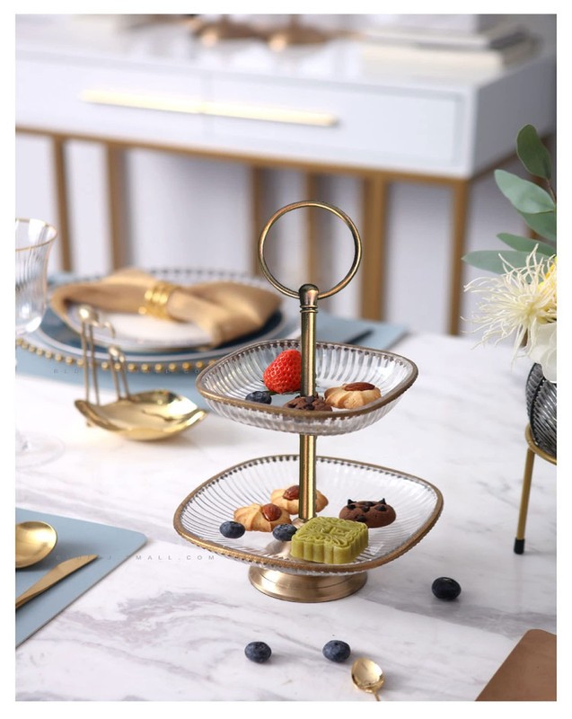 15 Inches 3-Tier Cupcake Retro Golden Stand Hardware Fittings, Metal Mold Rou... gallery