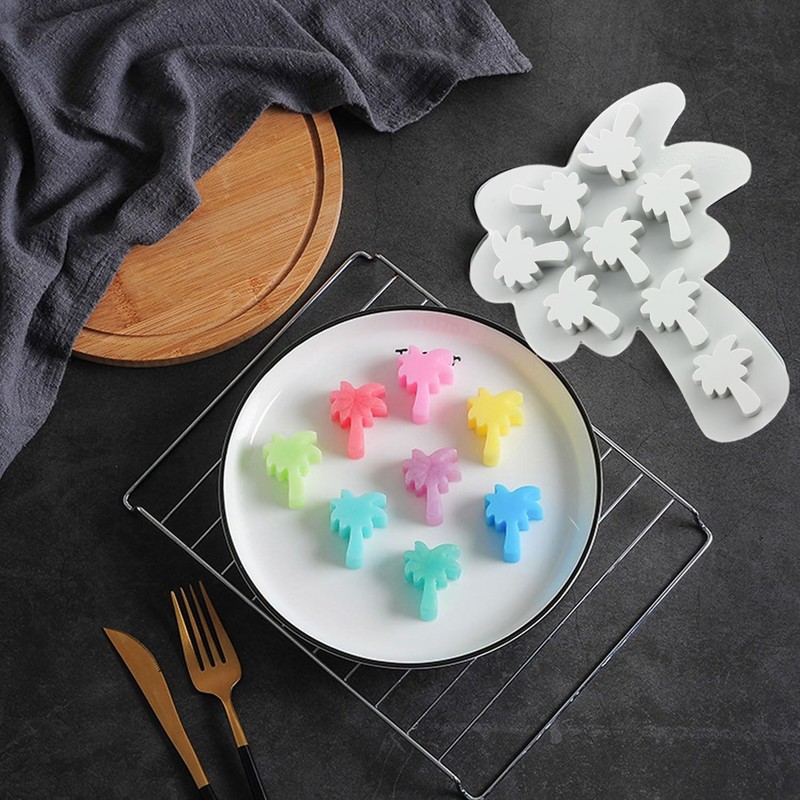 8 Cavity Palm Tree Silicone Candy Molds For Candy Chocolate Cupcake gallery
