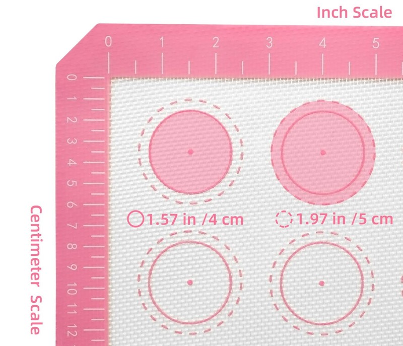 Macaron Silicone Baking Mats,22.44"Lx14.57"W,Pastry Mats Rolling Dough,Non-St... gallery