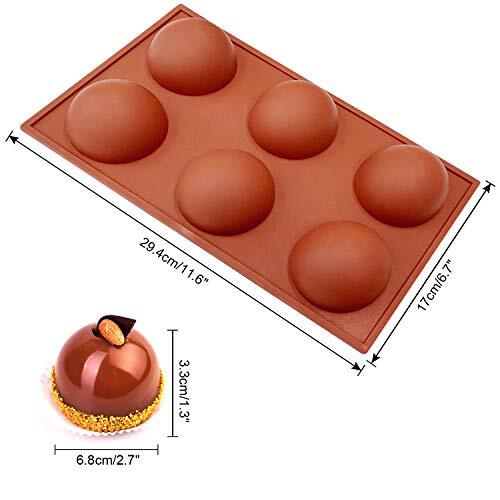 Large 6-Cavity Semi Sphere Silicone Mold, Half Sphere Silicone Semi Sphere Mold gallery