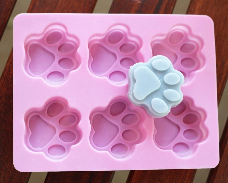 SET of 3 PACK X Silicone DOG Pet Animal Paw Print Ice Cube Chocolate Soap Candle gallery