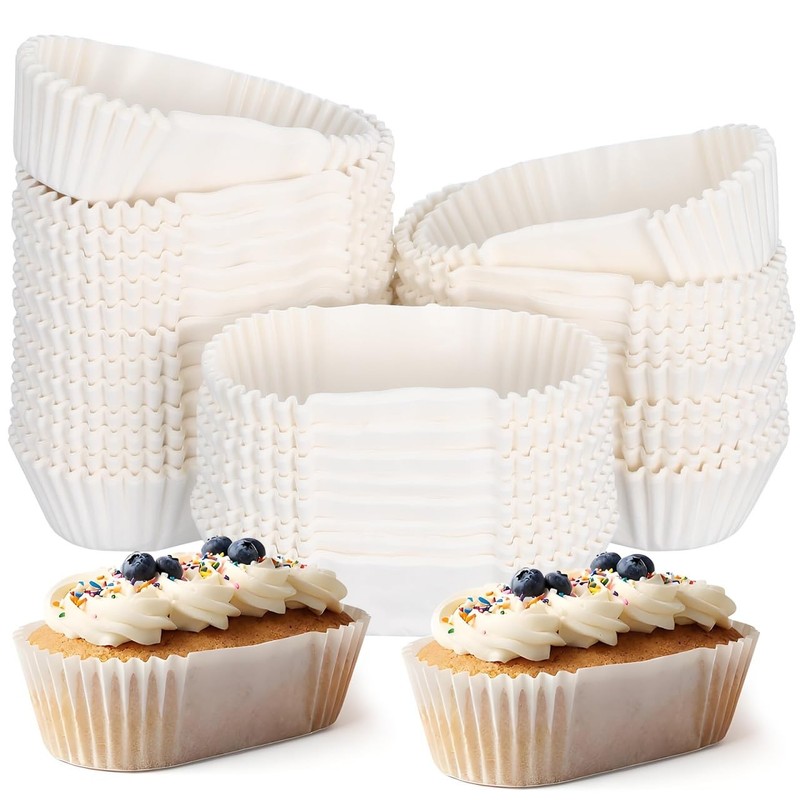 Oval Cake Paper Baking Cups 1000 Pcs Grease Proof Small Disposable Boat Shaped