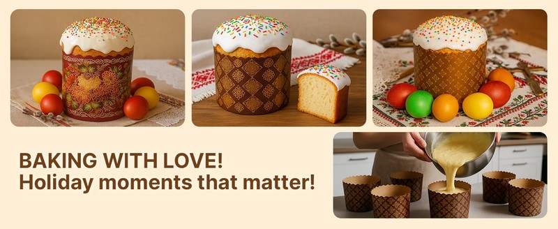 Paska Mold Kulich Large Panettone Paper Baking Molds (12 Pack 15oz) Easter Bread gallery