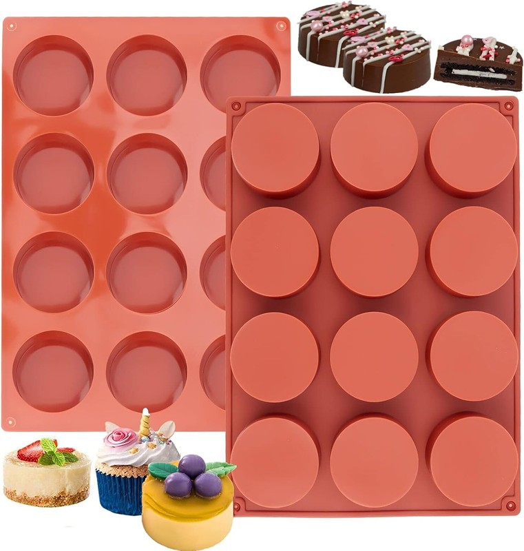 2 Inch Ore Mold Round Silicone Molds for Chocolate Covered Ore Cookie, Mini