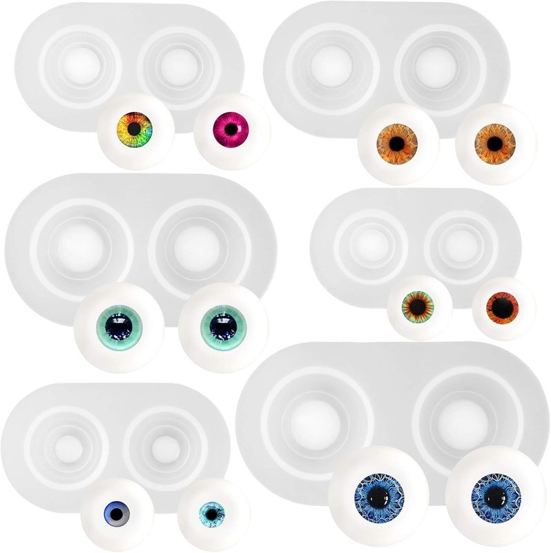 Durable 6-Pack BPA-Free Eyeball Molds for Creative Projects - Easy Release gallery