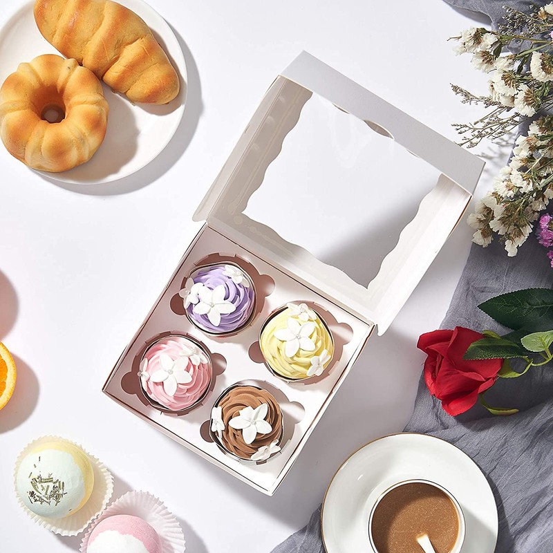 RomanticBaking 50 Pack White 4 Cupcake boxes with Window Chocolate Bomb Boxes... gallery
