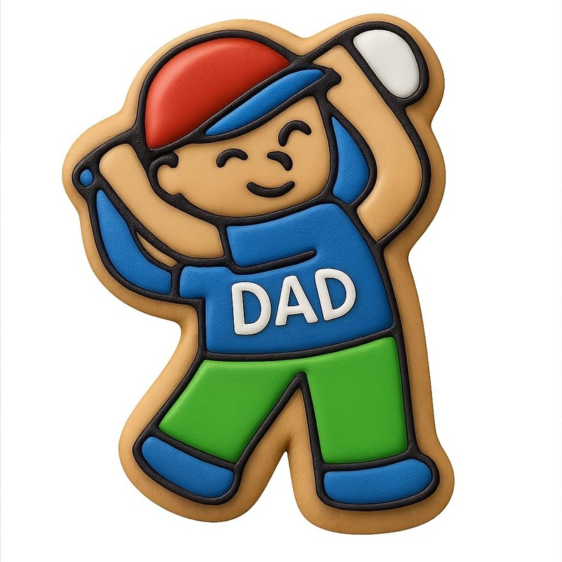 Golfing Dad Cookie Cutter & Stamp, Fondant & Clay - 3x4" gallery