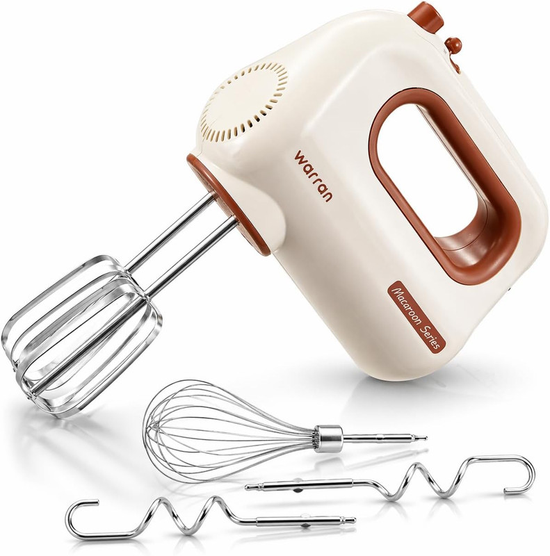 300W Compact Lightweight Electric Hand Mixer, with Powerful Quiet DC Motor for B