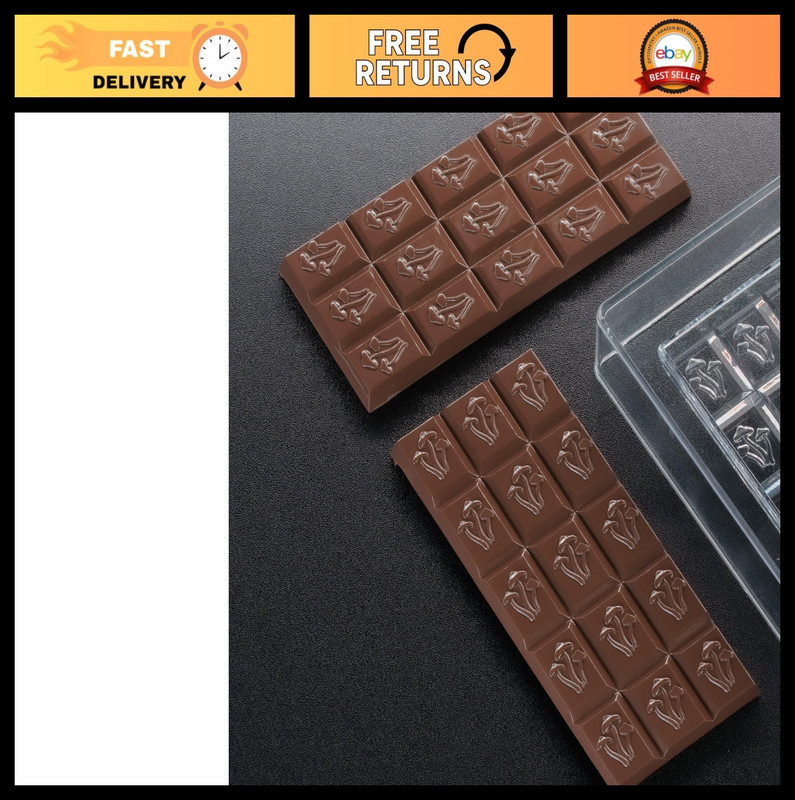50mL Chocolate Bar Mold – 15 Cavity Polycarbonate Molds for Mushroom Treats