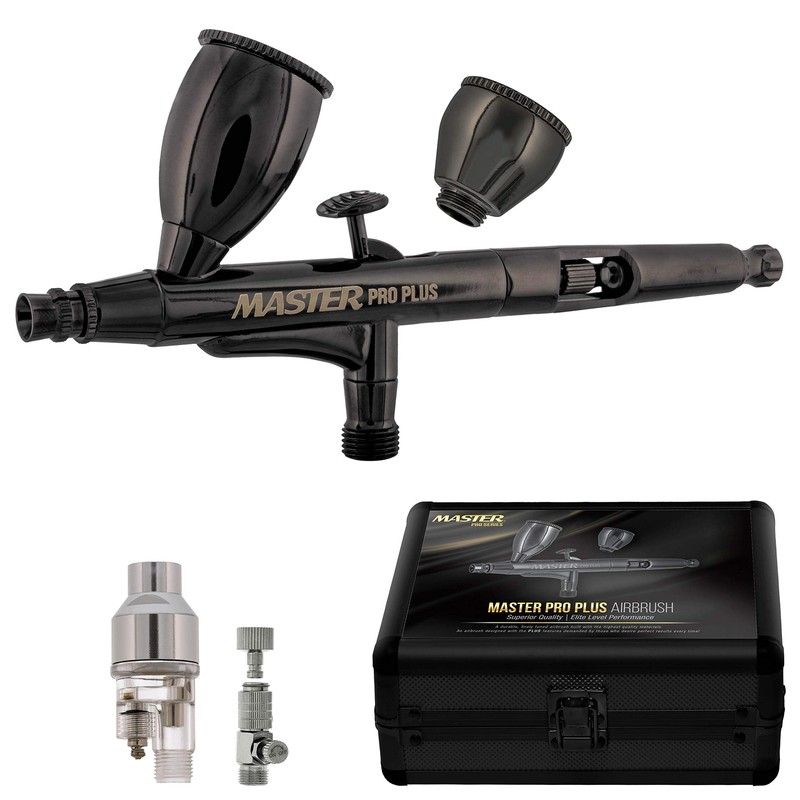 Master Pro Plus Airbrush Set, Model 120 – Elite Level Spray Performance Dual-…