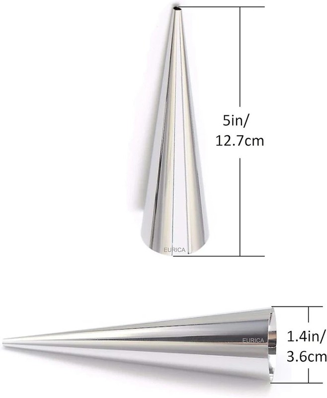 16 Pcs 5 Inch Stainless Steel Cream Horn Molds Conical Danish Pastry Cones gallery