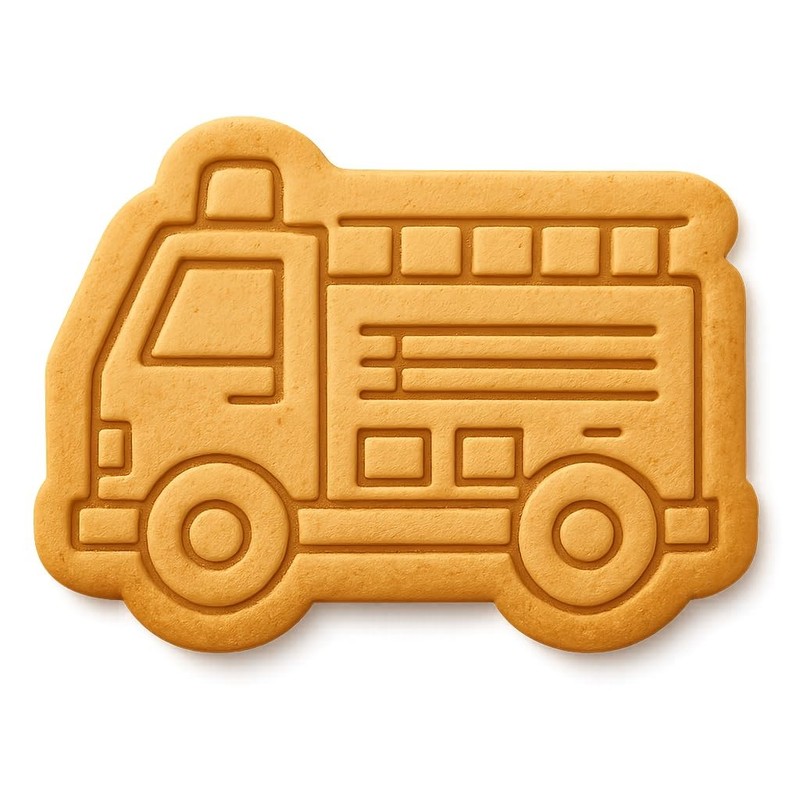 Firefighting Engine Cookie Cutter & Stamp - 4x2.8" Fun Baking gallery