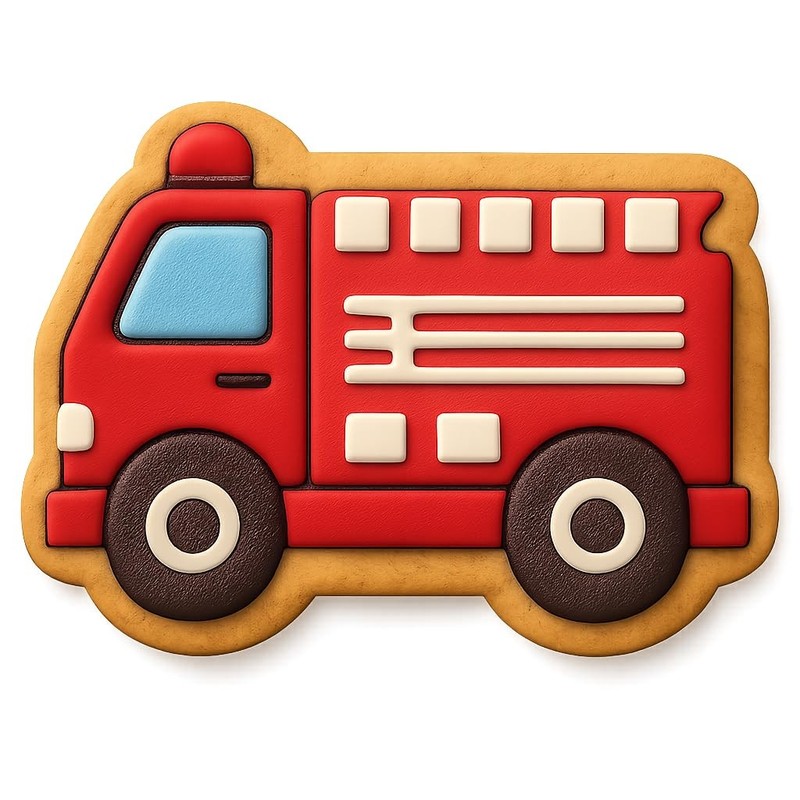 Firefighting Engine Cookie Cutter & Stamp - 4x2.8" Fun Baking gallery