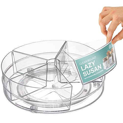 Round Plastic Lazy Susan Turntable Food Storage 5 Removable Bin 1 Pack gallery